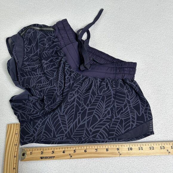 Lululemon Women's Size 4 Hotty Hot Short Pretty Palm Cadet Greyvy Cadet Blue - Picture 6 of 7